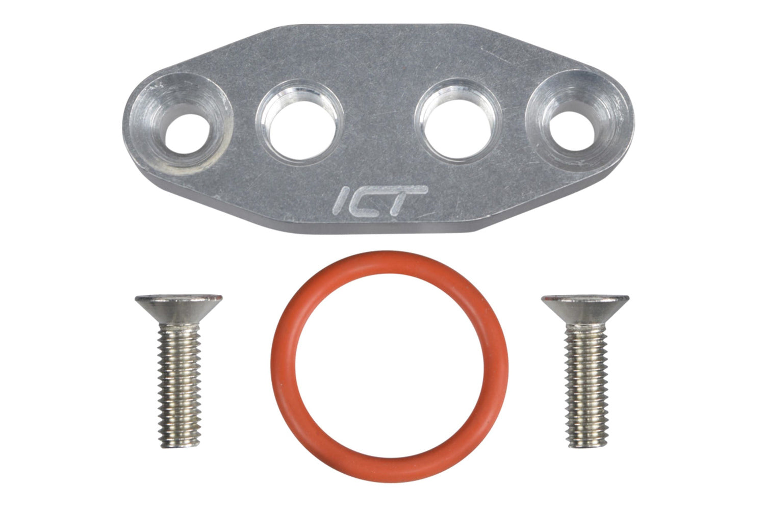 ICT Billet LS Dual 1/8in NPT Oil Feed Plate — Fits GM LS-Series Engines