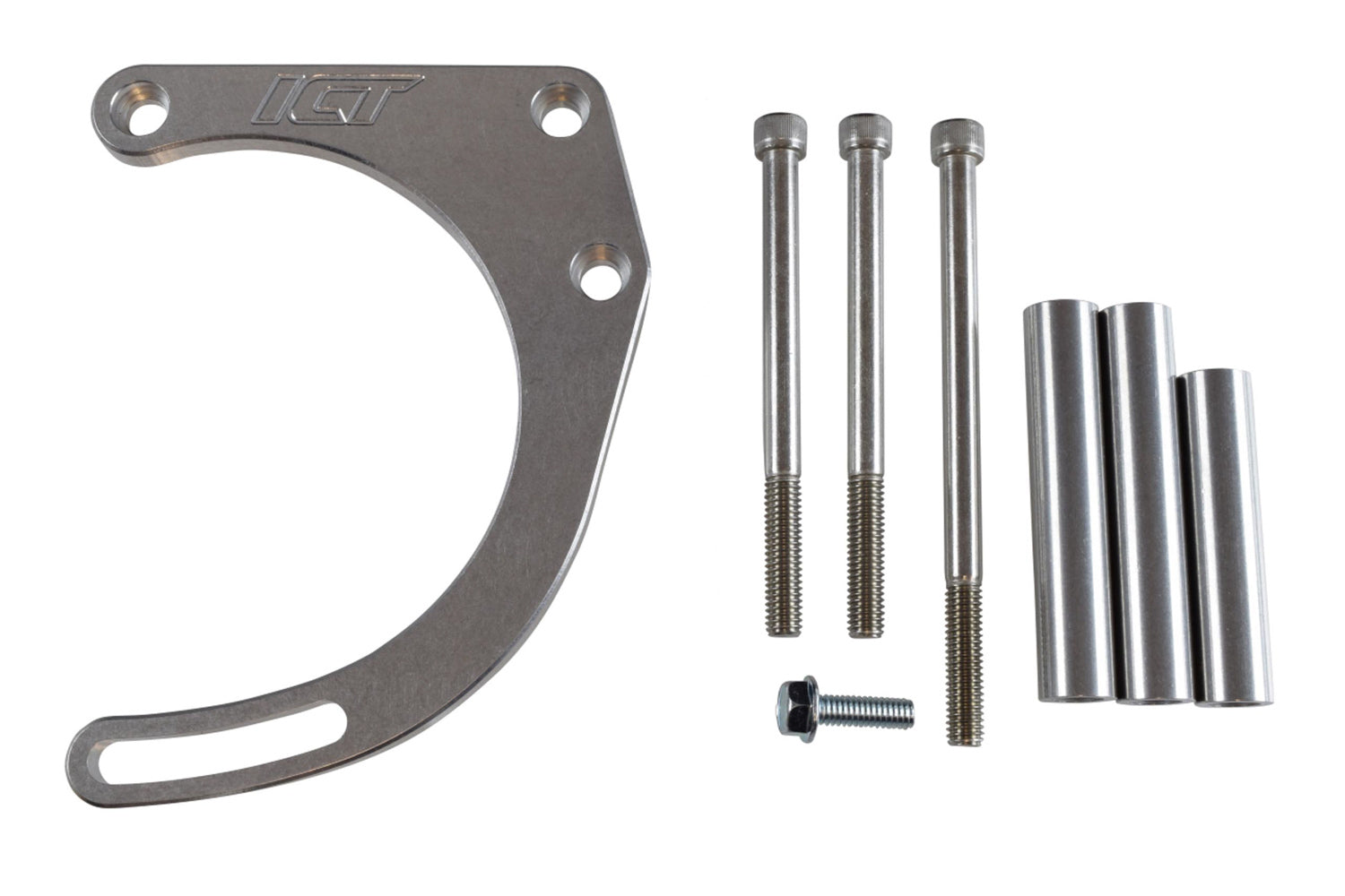 ICT Billet SBC Low Mount Alternator Bracket — Fits Small Block Chevy Electric Water Pump