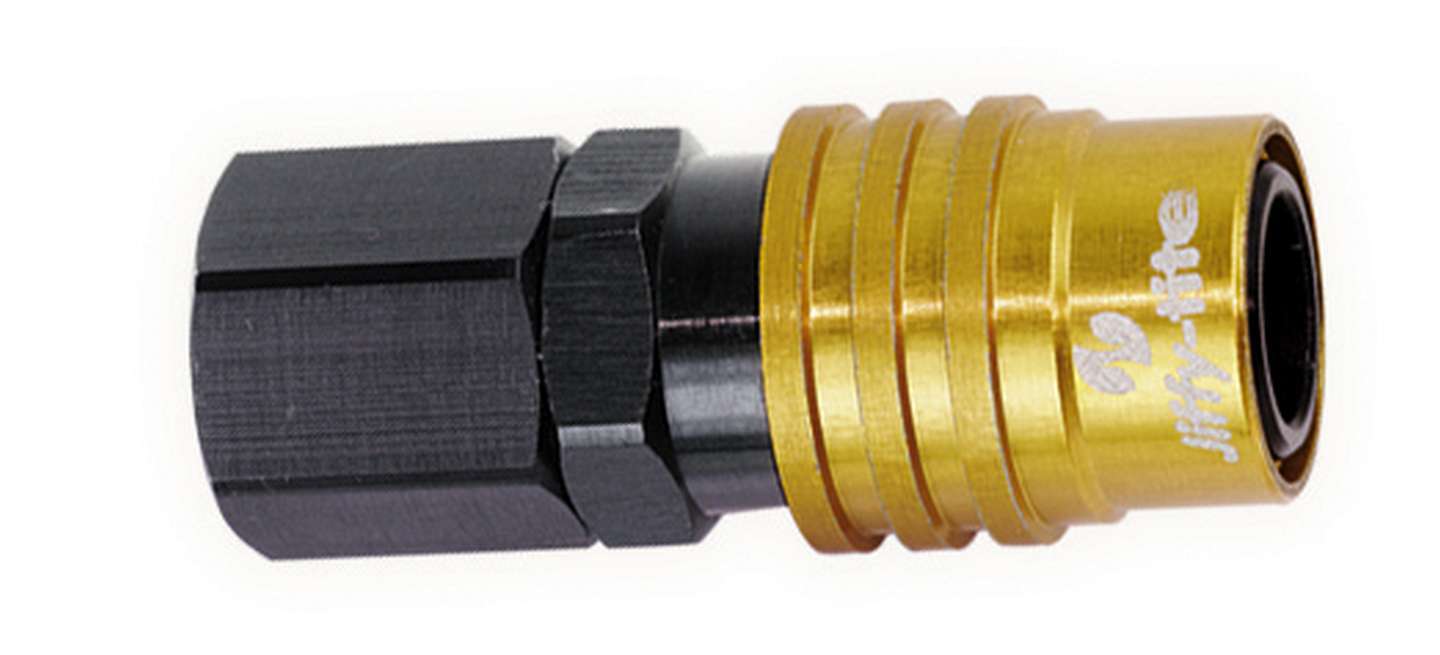 jiffytite Q/R 1/8npt Female Str Socket Valved Gold/Black