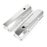 Valve Covers; Fab. Alum.; Short Bolt with Holes Ford FE; Clear Anodized