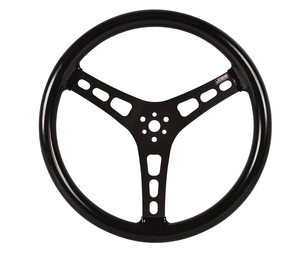 JOES Racing Products Steering Wheel 15in Blk Dished Rubber Coated