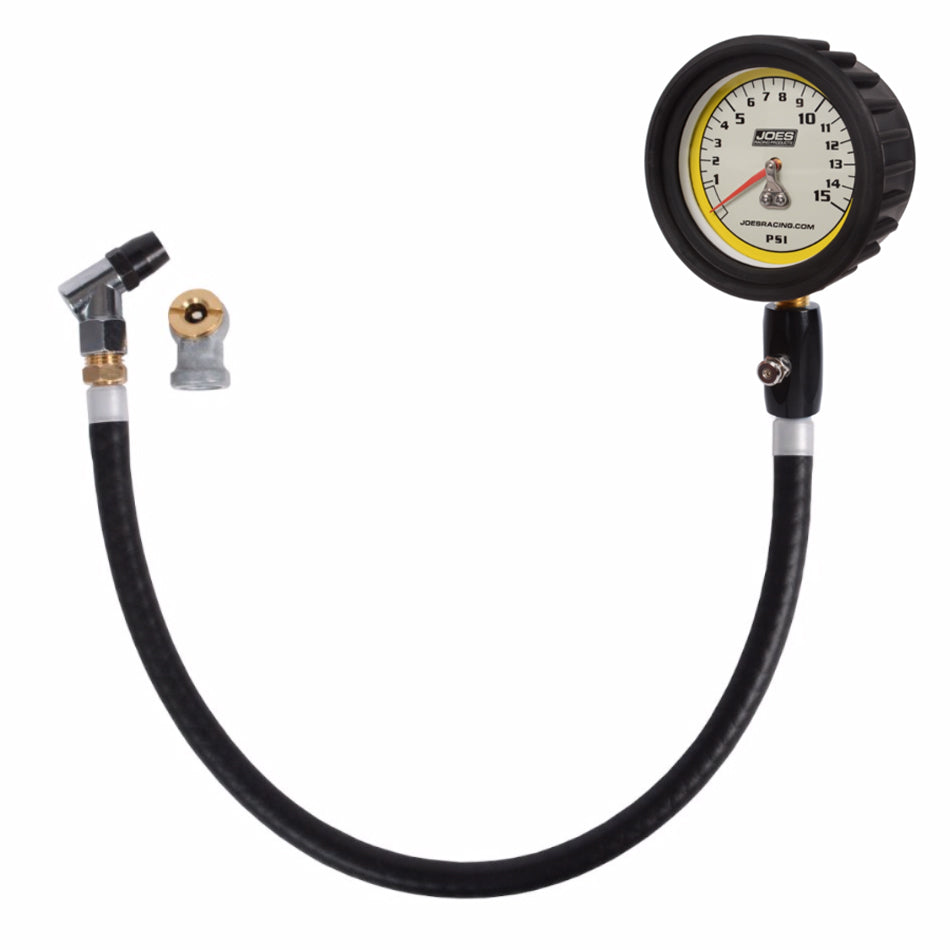 JOES Racing Products Tire Pressure Gauge 0-15psi Pro w/HiFlo Hold
