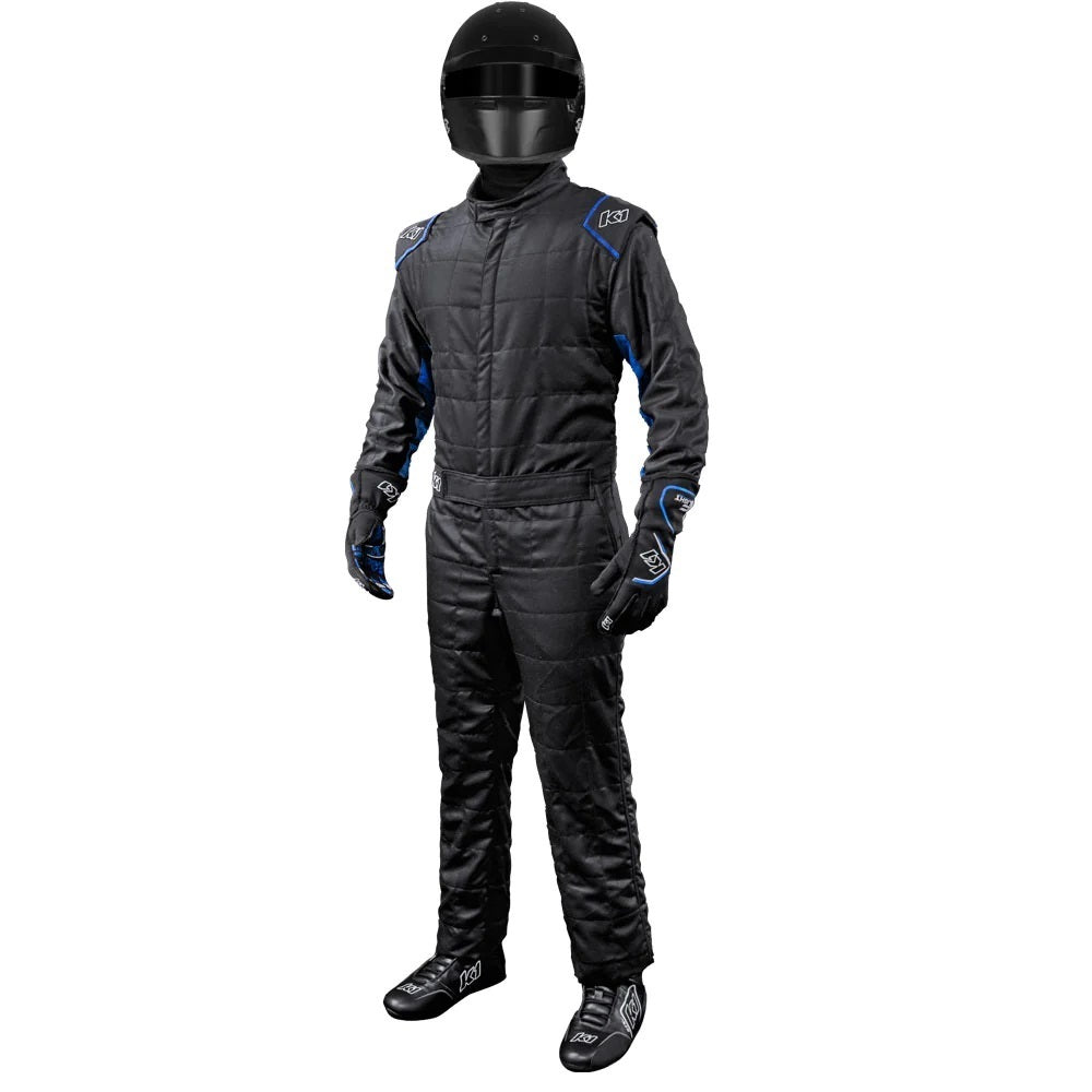 K1 RaceGear Suit Outlaw Small Black / Blue SFI 3.2A/5