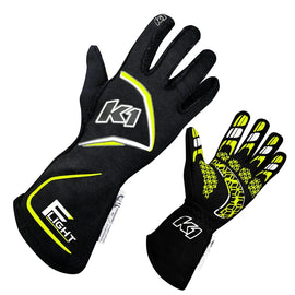 K1 RaceGear Gloves Flight XX-Large Black-Flo Yellow