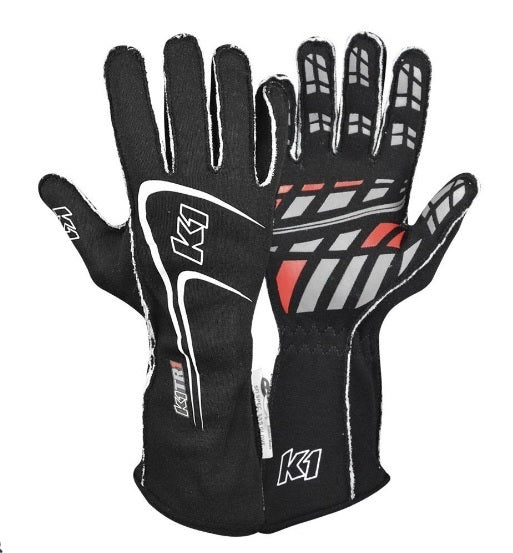K1 RaceGear Glove Track1 Black X-Large SFI 5