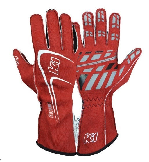 K1 RaceGear Glove Track1 Red X-Large SFI 5