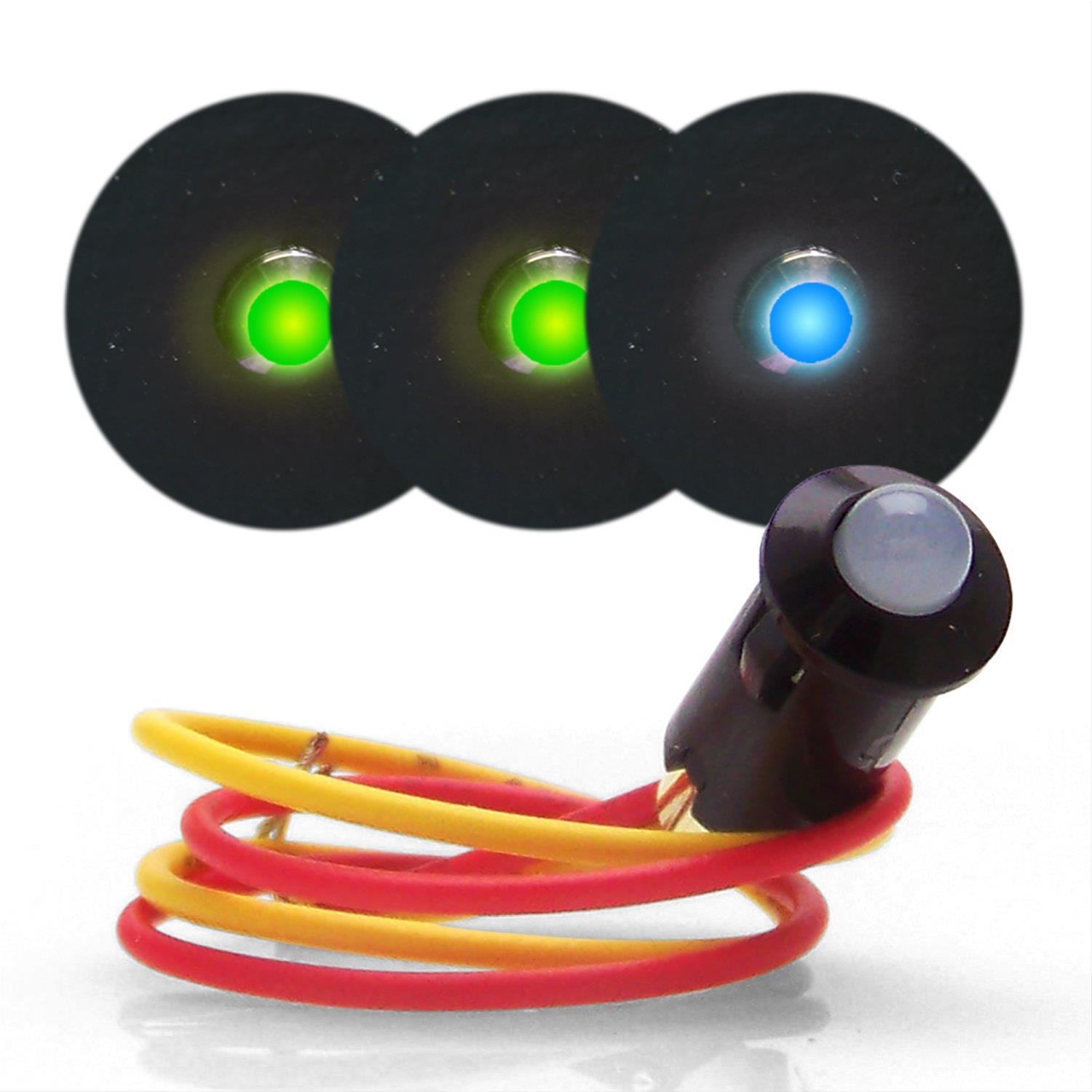 Keep It Clean 12V LED Dash Indicator Lights 2 Green 1 Blue