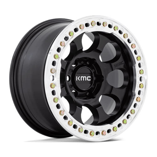 KM237 17X9 6X5.5 S-BLK-MACH-RG -38MM