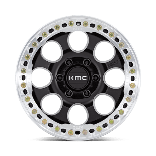 KM237 17X8.5 5X5.0 S-BLK-MACH-RG 0MM