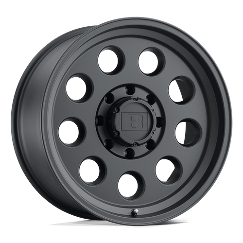 Level 8 Wheels Hauler Matte Black 16x6 8x6.5 00mm Wheel — Fits Heavy Duty Trucks