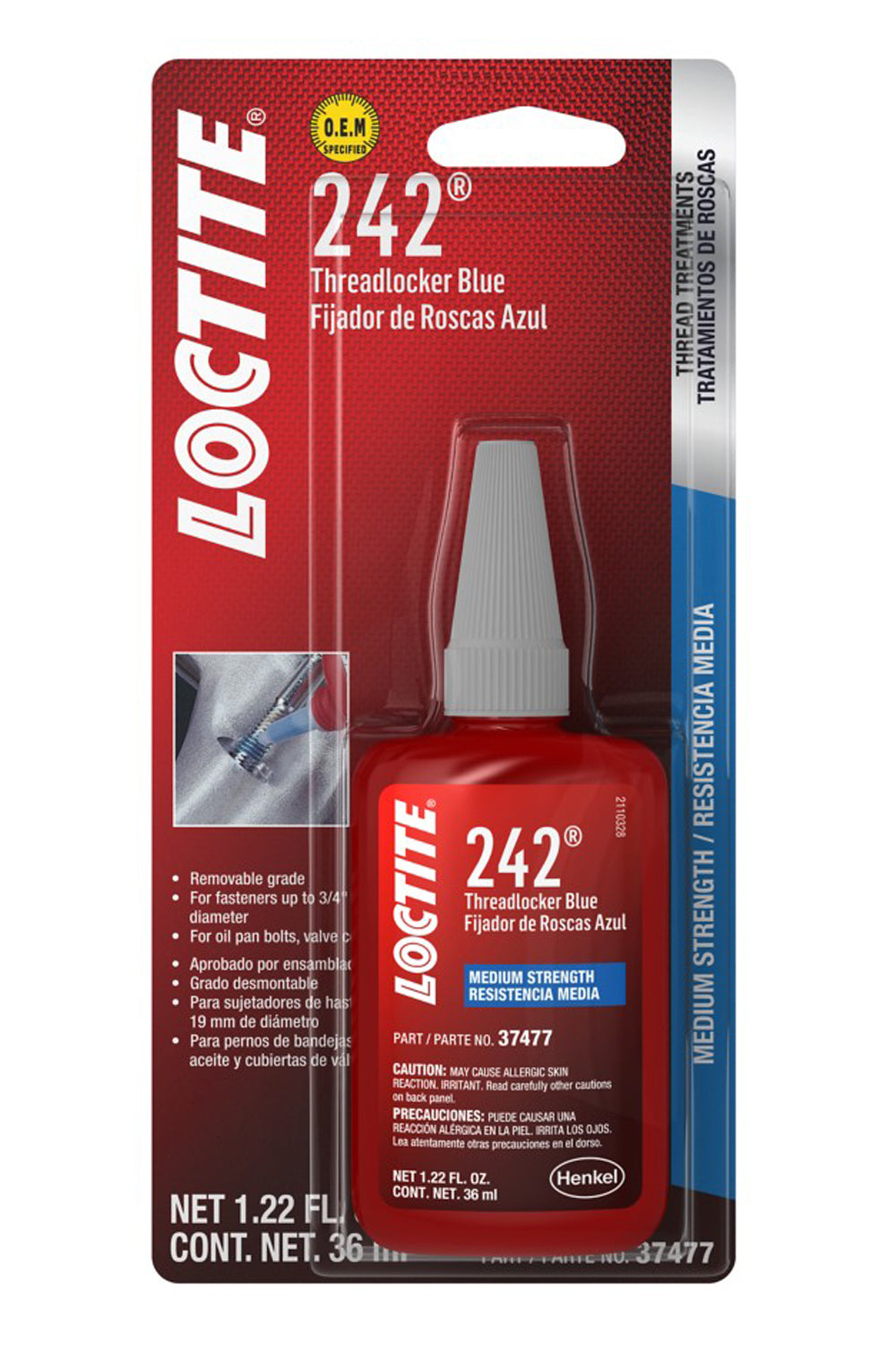 Loctite Threadlocker 242 Blue 36ml/1.22oz