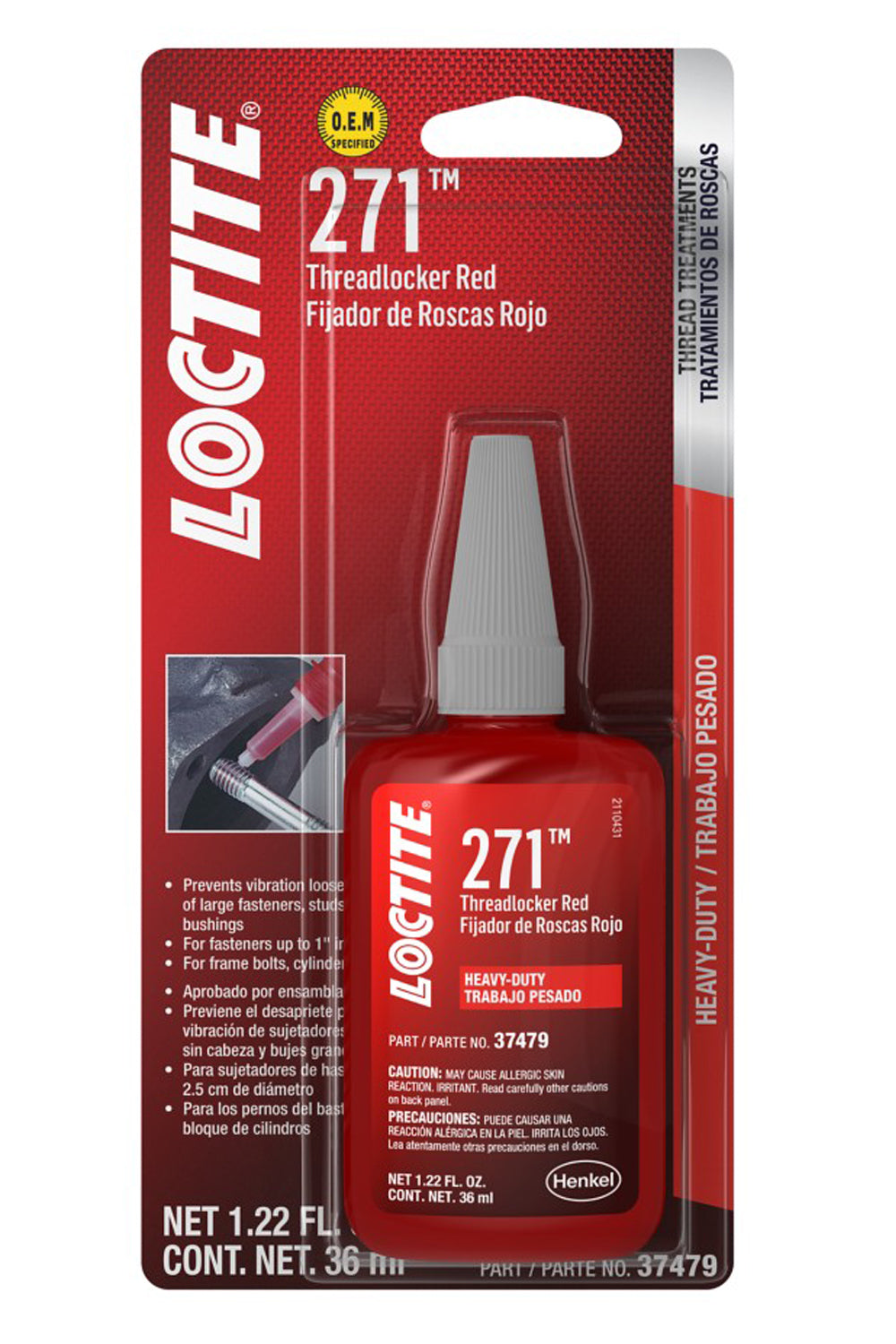Loctite Threadlocker 271 HD Red 36ml/1.22oz