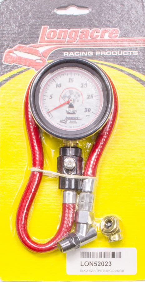 Longacre Tire Gauge 0-30PSI 2.5in GID Deluxe