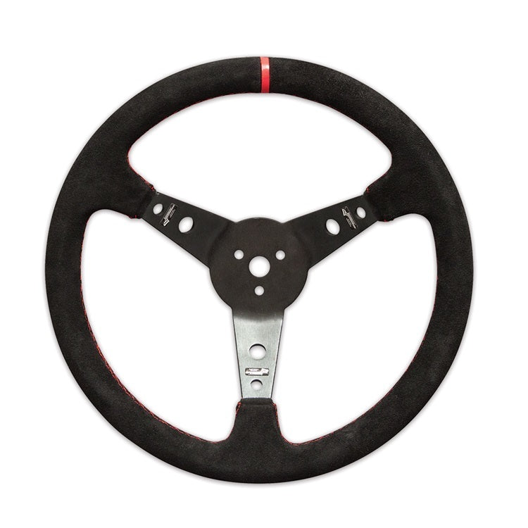 Longacre Steering Wheel 15in Dished Suede Blk Spokes