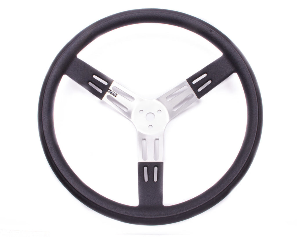 Longacre 17in. Steering Wheel Black Alum. Smooth Grip