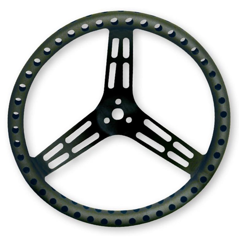 Longacre Steering Wheel 15in Flat Drilled Black