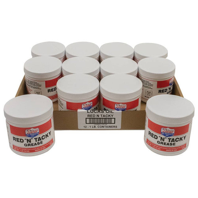 Lucas Oil Products Red N Tacky Grease Case 12 x 1lb Tubs