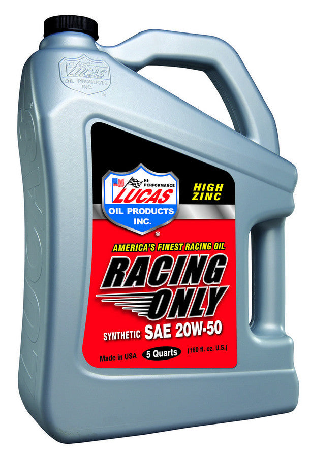 Lucas Oil Products Synthetic Racing Oil 20w50 - 5 Quart Bottle