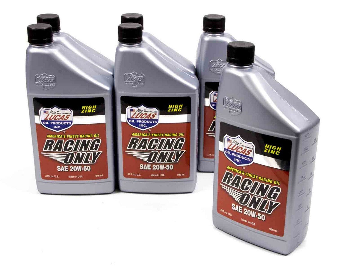 Lucas Oil Products 20w50 Racing Oil 6x1 Qt Semi-Synthetic