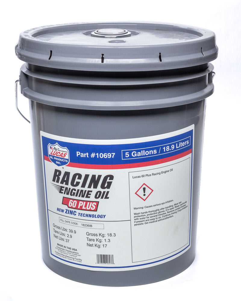 Lucas Oil Products SAE 60 Plus Racing Motor Oil 5 Gallon Pail