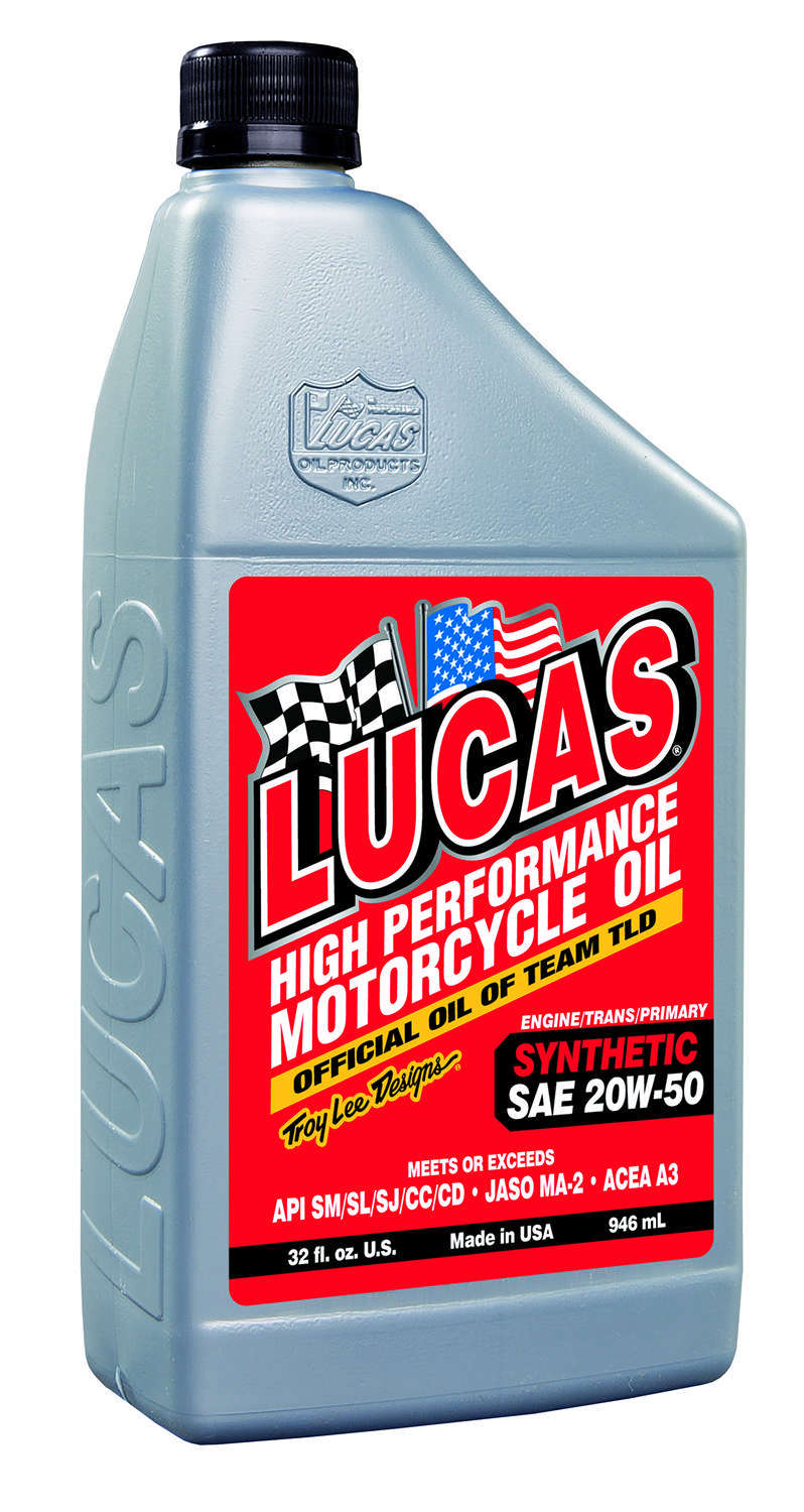 Lucas Oil Products Synthetic SAE 20w50 Motorcycle Oil 6x1 Qt