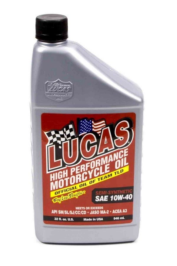 Lucas Oil Products Semi-Synthetic 10w40 Motorcycle Oil Qt