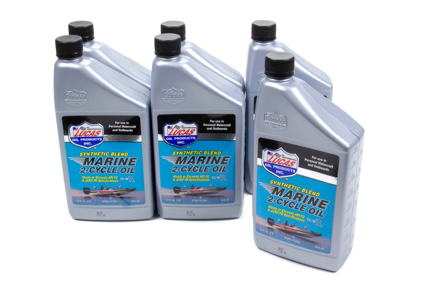 Lucas Oil Products Marine Oil 2 Cycle Case 6 x 1 Qt. Synthetic Blen