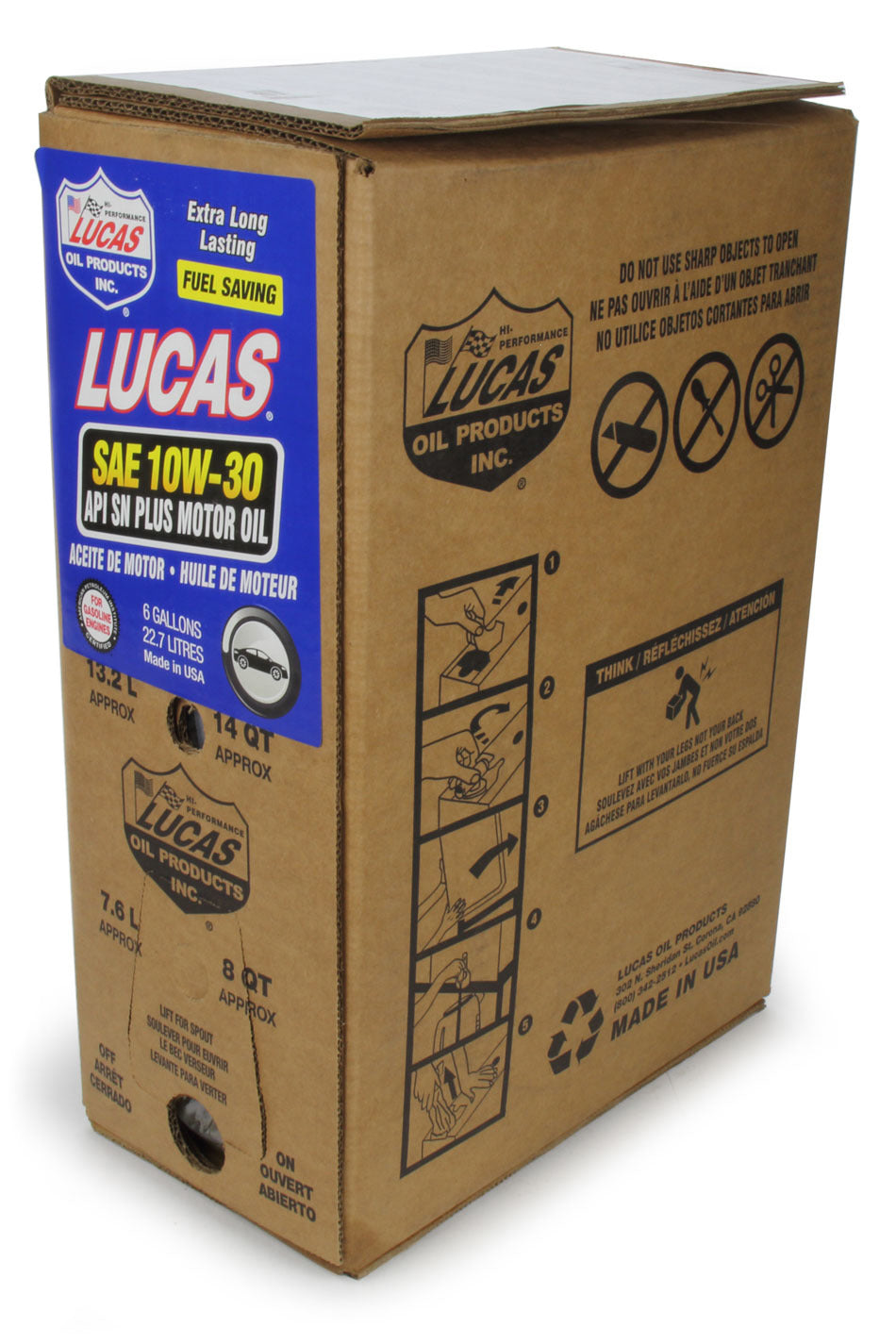 Lucas Oil Products SAE 10W30 Motor Oil 6 Gallon Bag In Box