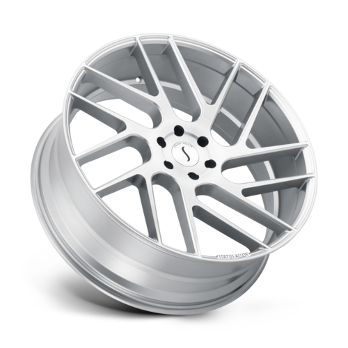 Status Wheels Juggernaut STJGR 24x9.5 Silver Brushed Face Wheel — 5x5.5 Bolt Pattern 15mm Offset