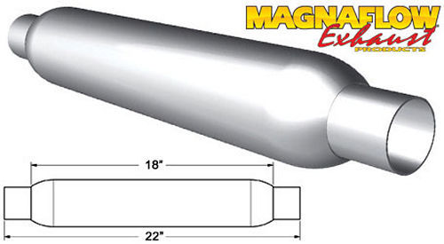 Silenciador de escape MagnaFlow de 3 pulgadas con paquete de vidrio aluminizado, pequeño