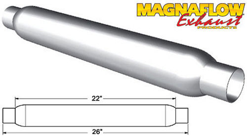 Silenciador de escape MagnaFlow de 2 pulgadas con paquete de vidrio aluminizado