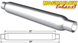 Silenciador de escape MagnaFlow de 2 pulgadas con paquete de vidrio aluminizado