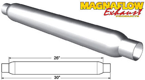 Silenciador de escape MagnaFlow de 2 pulgadas con paquete de vidrio aluminizado grande