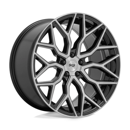 Niche M262 Mazzanti 19x8.5 5x114.3 Gloss Black Brushed Wheel — Fits 5-Lug Vehicles