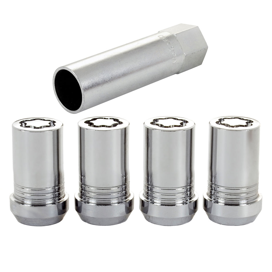 Wheel Locks 14mm x 1.5 Cone Seat 4 Pack Chrome