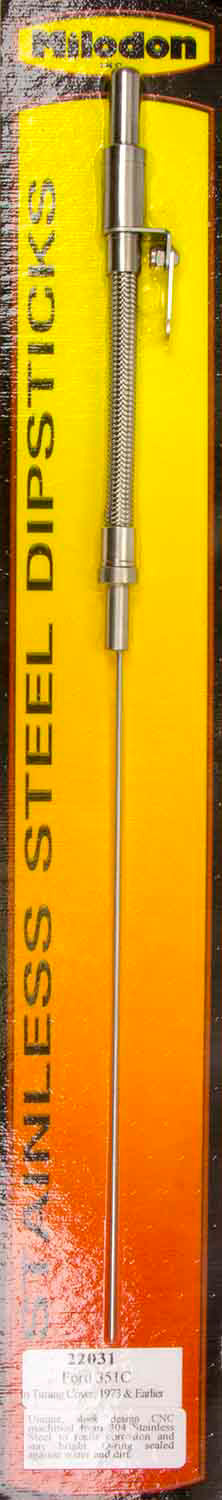 Milodon Engine Oil Dipstick Assy Ford 351C Braided SS