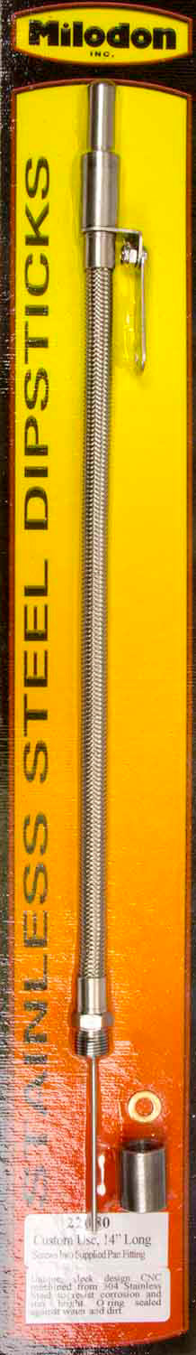 Milodon S/S Oil Dipstick - Univ. w/Weld-In Bung