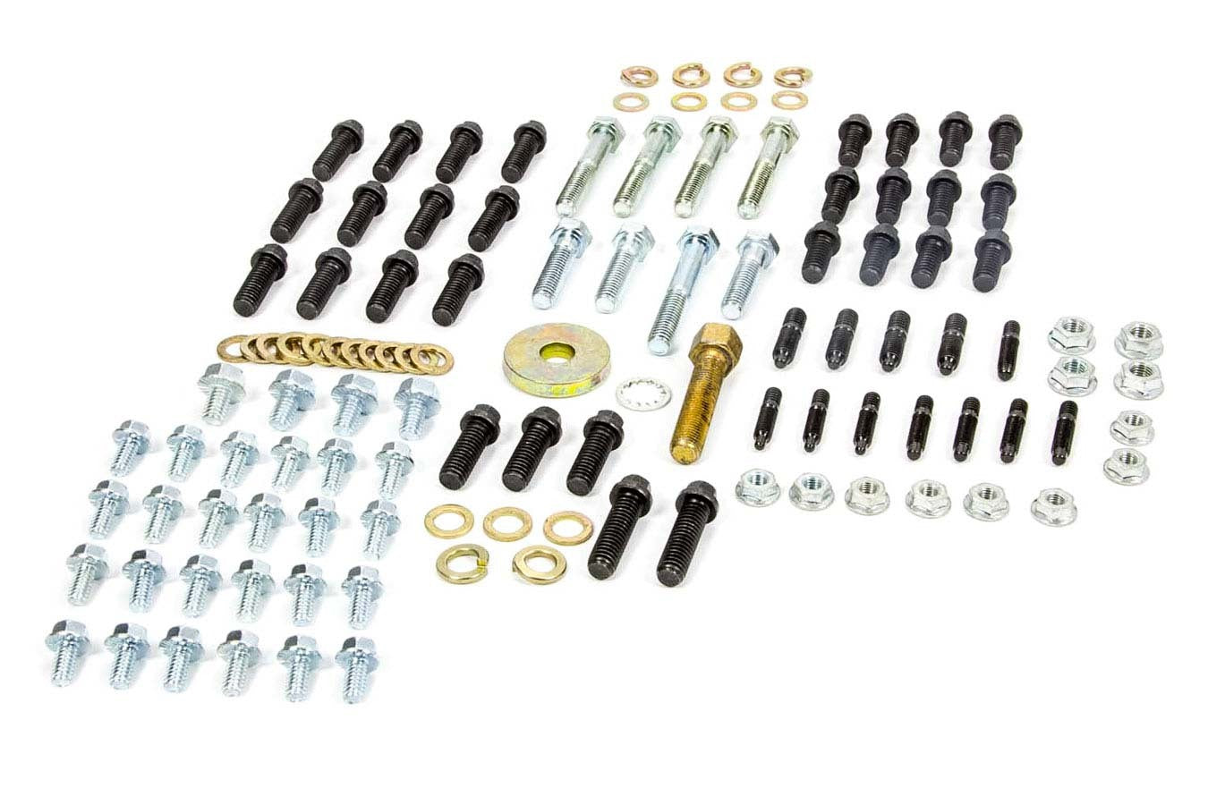 Milodon SBC Engine Fastener Kit Hex Head Steel — Fits Small Block Chevy