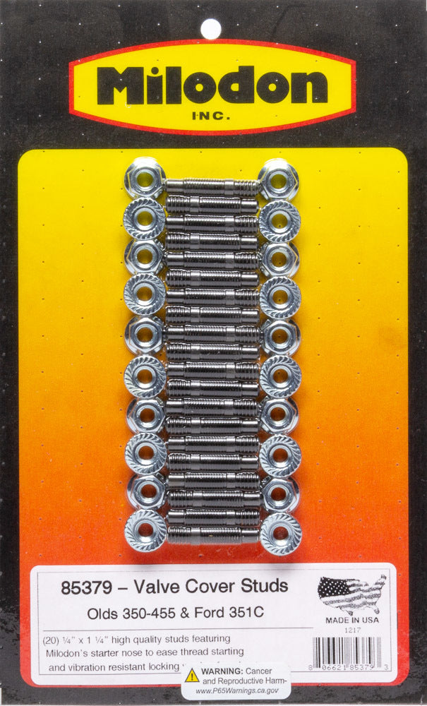 Milodon Valve Cover Stud Kit - Olds V8 & Ford 351C