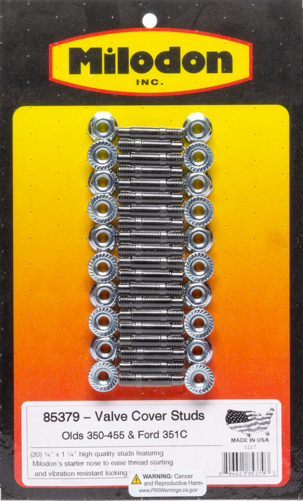 MilodonValve Cover Stud Kit - Olds V8 & Ford 351C