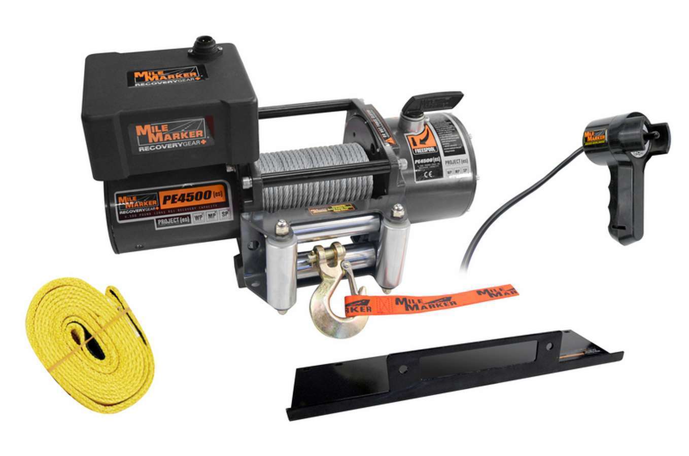 Mile Marker 4500lb Winch w/Roller Fairlead 12' Remote