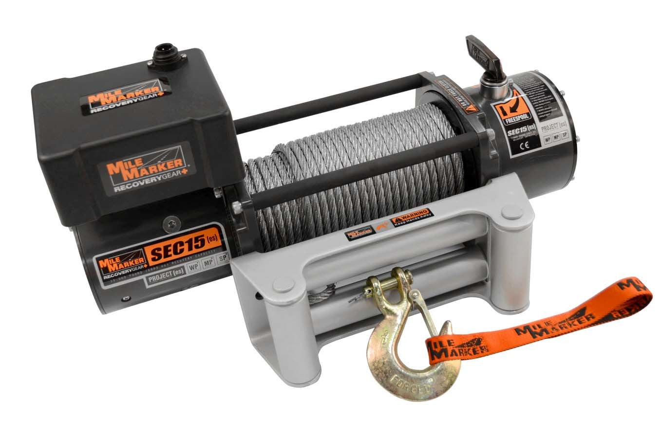 Mile Marker 15000lb Winch w/Roller Fairlead & 12' Remote