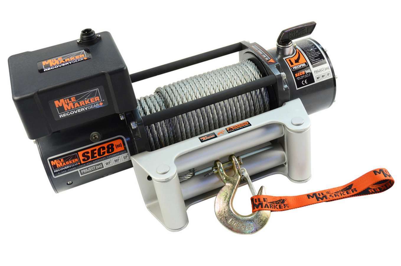 Mile Marker 8000lb Winch w/Roller Fairlead 12' Remote