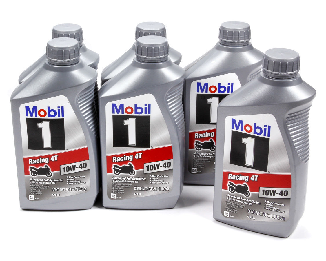 Mobil 1 10w40 Racing Oil Case 6x1 Qt. 4T Motorcycle