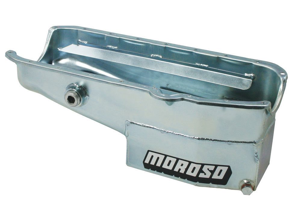 Moroso SBC C/T Oil Pan - 7qt. LH Dipstick w/Ins. Bung