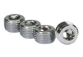 Moroso 3/8in. NPT Chrome Pipe Plug 4 Per Package