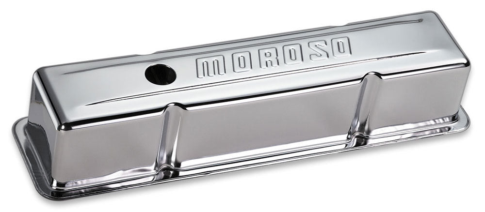 Moroso Chrome B/E Valve Covers SBC Tall w/Baffle