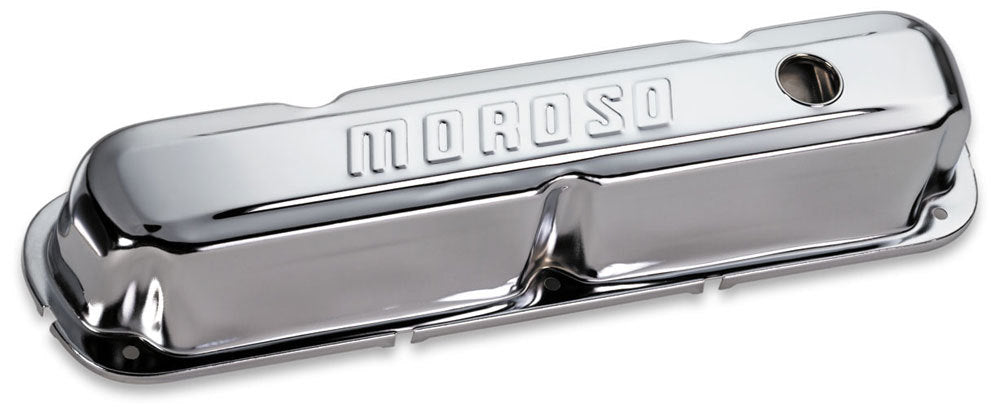 Moroso Chrome B/E Valve Covers SBM Tall w/Baffle