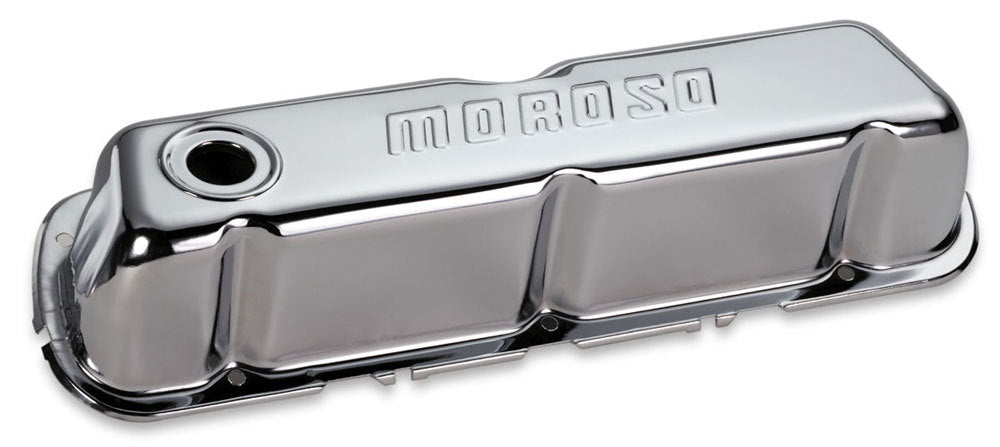 Moroso Chrome B/E Valve Covers SBF Tall w/Baffle