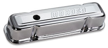 Load image into Gallery viewer, Moroso Chrome B/E Valve Covers Pontiac V8 Tall w/Baffle